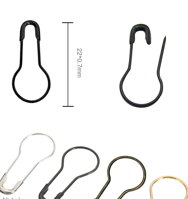 High Quality Manufacturing Metal Steel Pear Shaped Safety Pins Colorful Gourd Pins